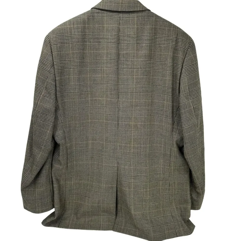 Lauren Ralph Lauren Blazer Mens 46L Tan Wool Houndstooth Sport Coat Jacket - Picture 3 of 9
